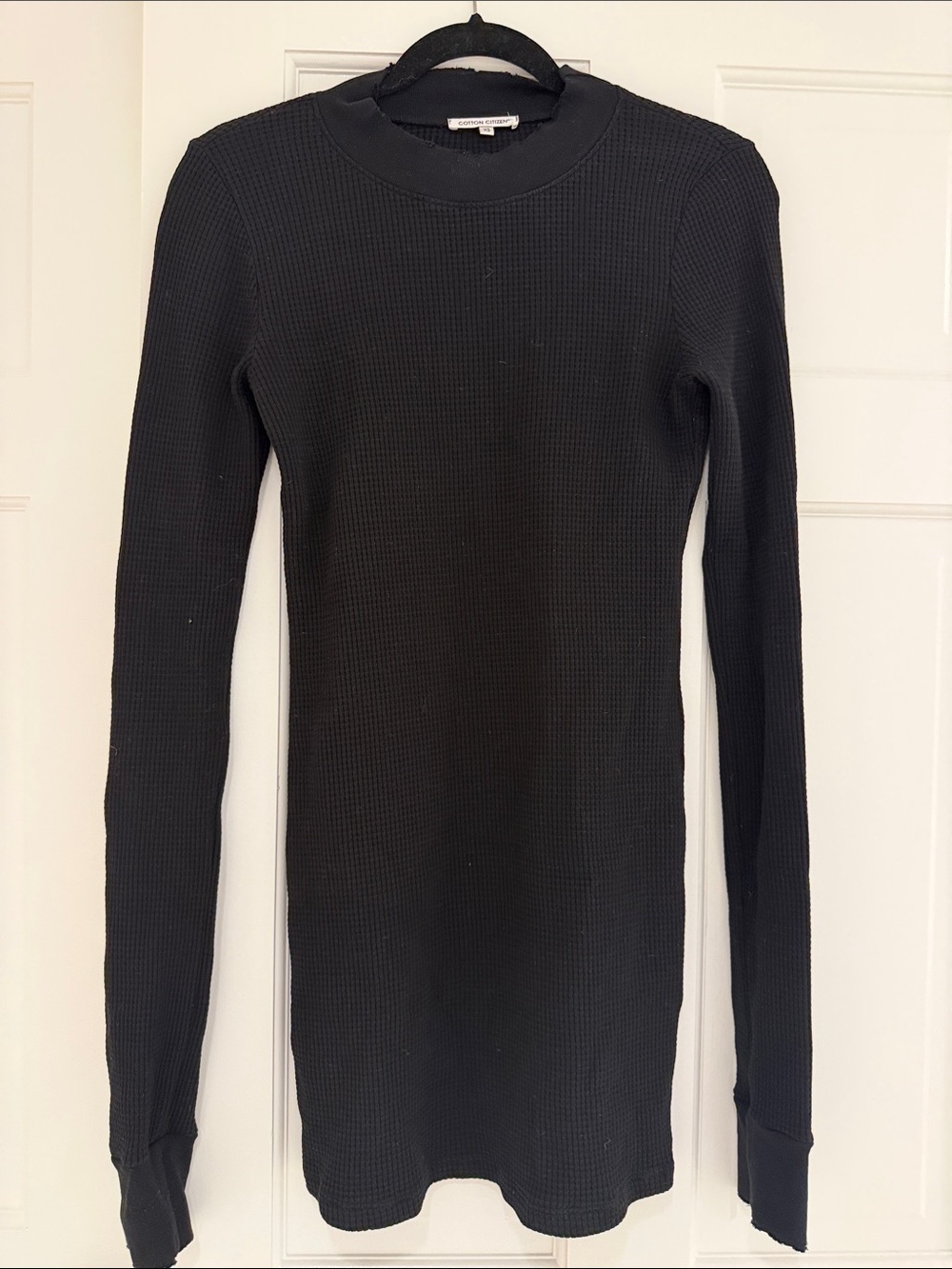 Cotton Citizen Black Ribbed Crewneck Top